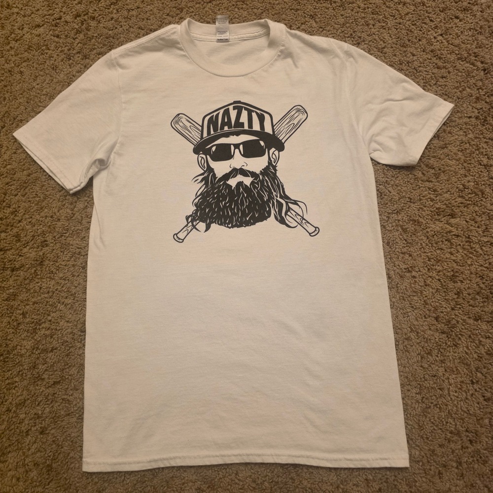 Charles Blackmon Chuck Nazty Baseball Graphic T-Shirt Small S Short Sleeve Anvil